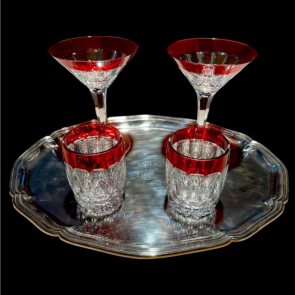 Waterford crystal Hosting set 2 Martini and 2 DOF double old fashioned glasses